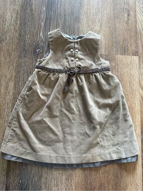 Jacadi Gray Velvet Girls' Dress with Ribbon Waist 36M